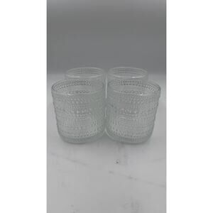Fortessa D&V Jupiter Old Fashioned Glass Cup 10 oz Cornflower Clear Set of 4